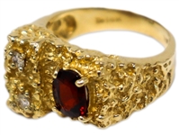 Elvis Presleys Diamond & Garnet Ring -- Includes COA From the Elvis Presley Museum